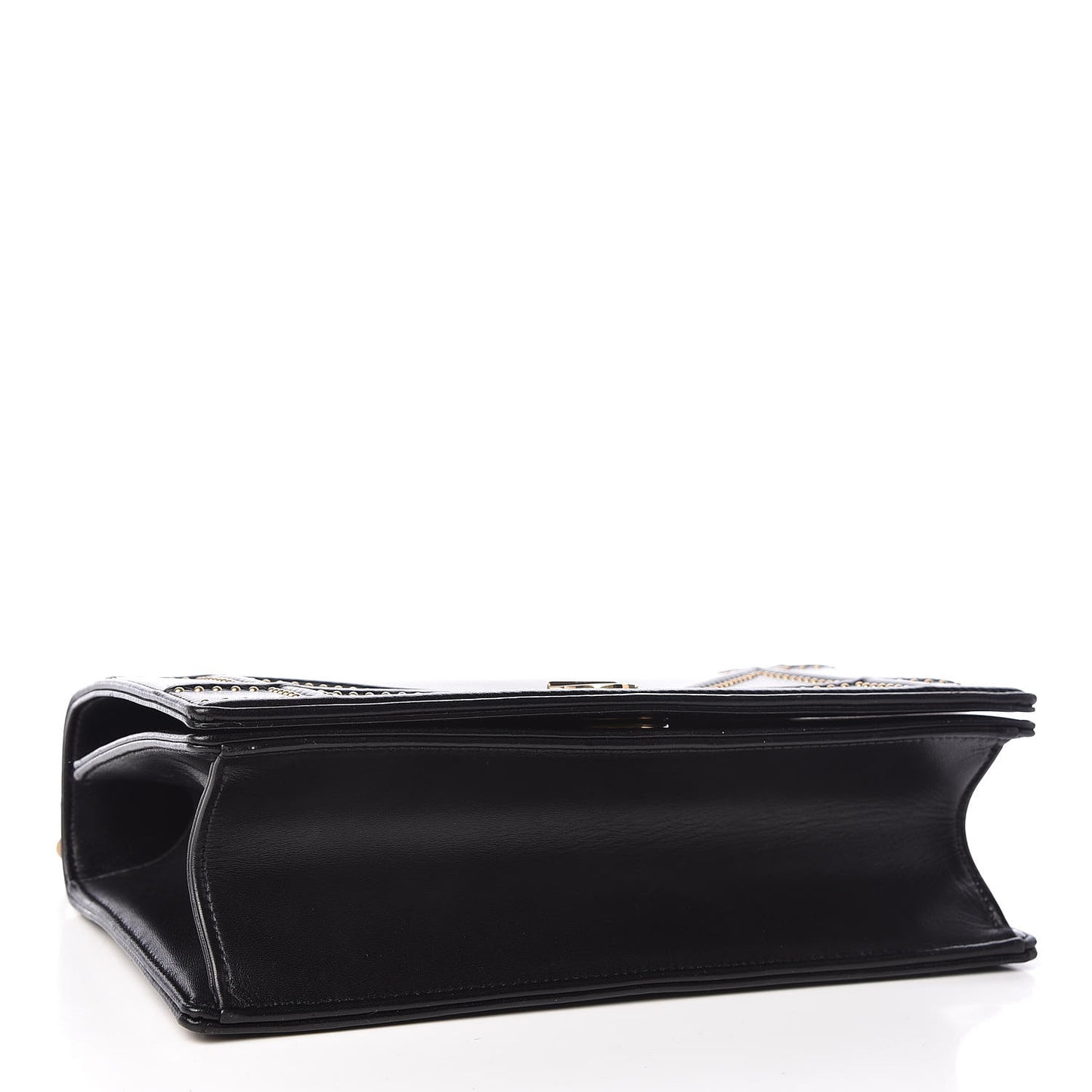 Lambskin Studded Medium Diorama Flap Bag Black