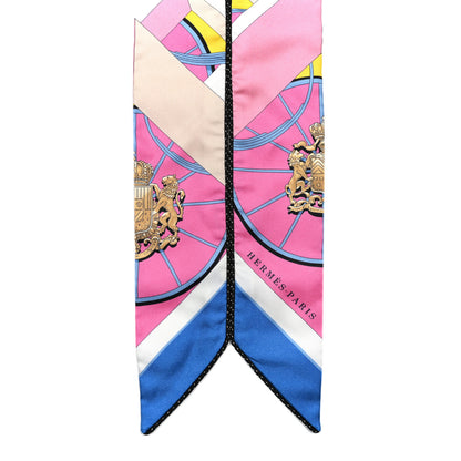 Hermes Silk Springs Springs Twilly Rose Bleu Black 3 of 4