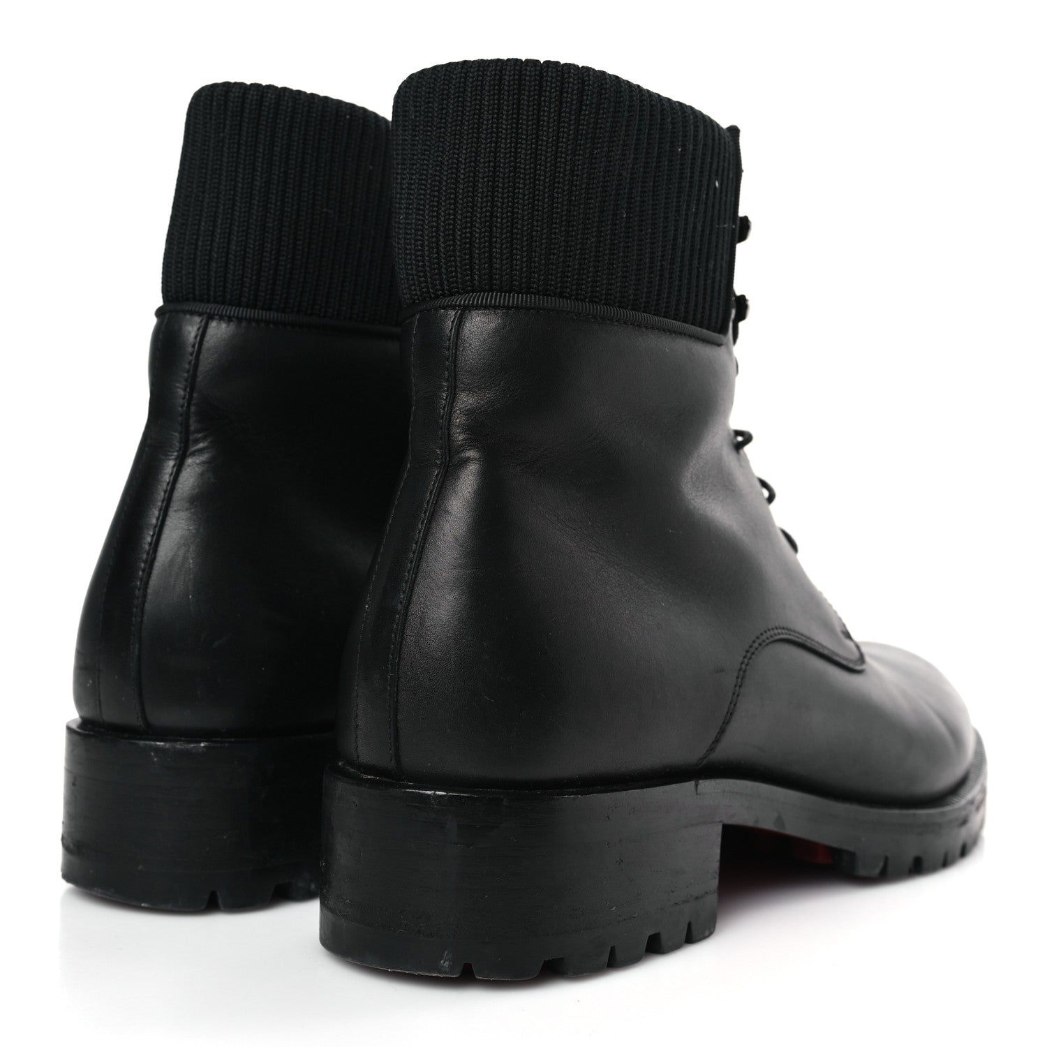 Christian Louboutin Calfskin Mens Trapman Flat Boots 40 Black 4 of 9