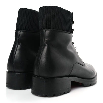 Christian Louboutin Calfskin Mens Trapman Flat Boots 40 Black 4 of 9