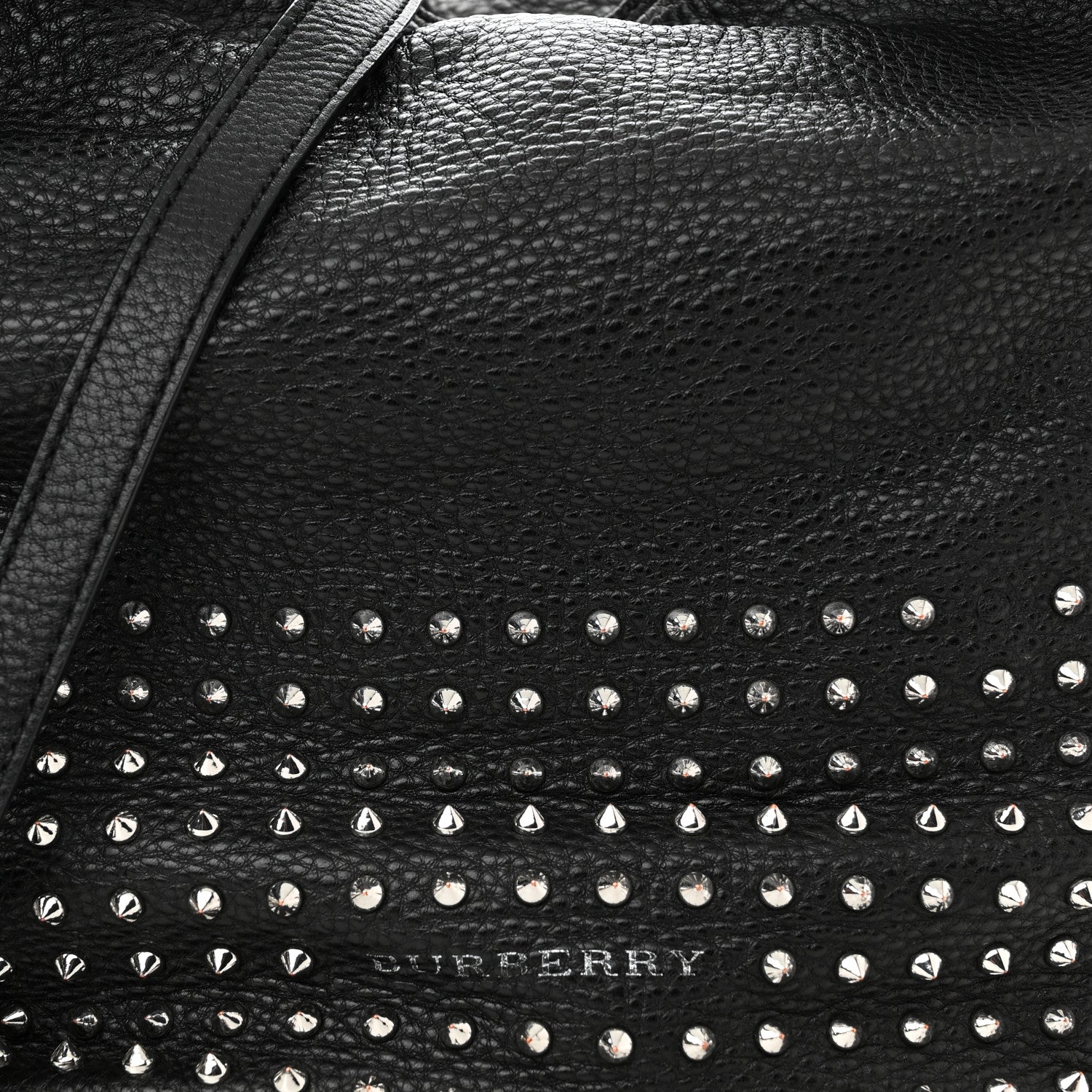 Burberry Calfskin Studded Medium Susanna Hobo Black 7 of 12