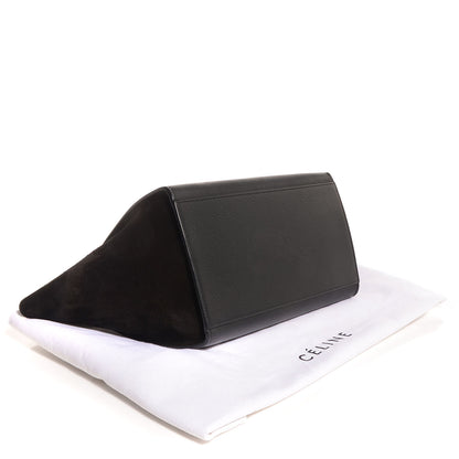 Celine Drummed Calfskin Suede Small Trapeze Black 4 of 9