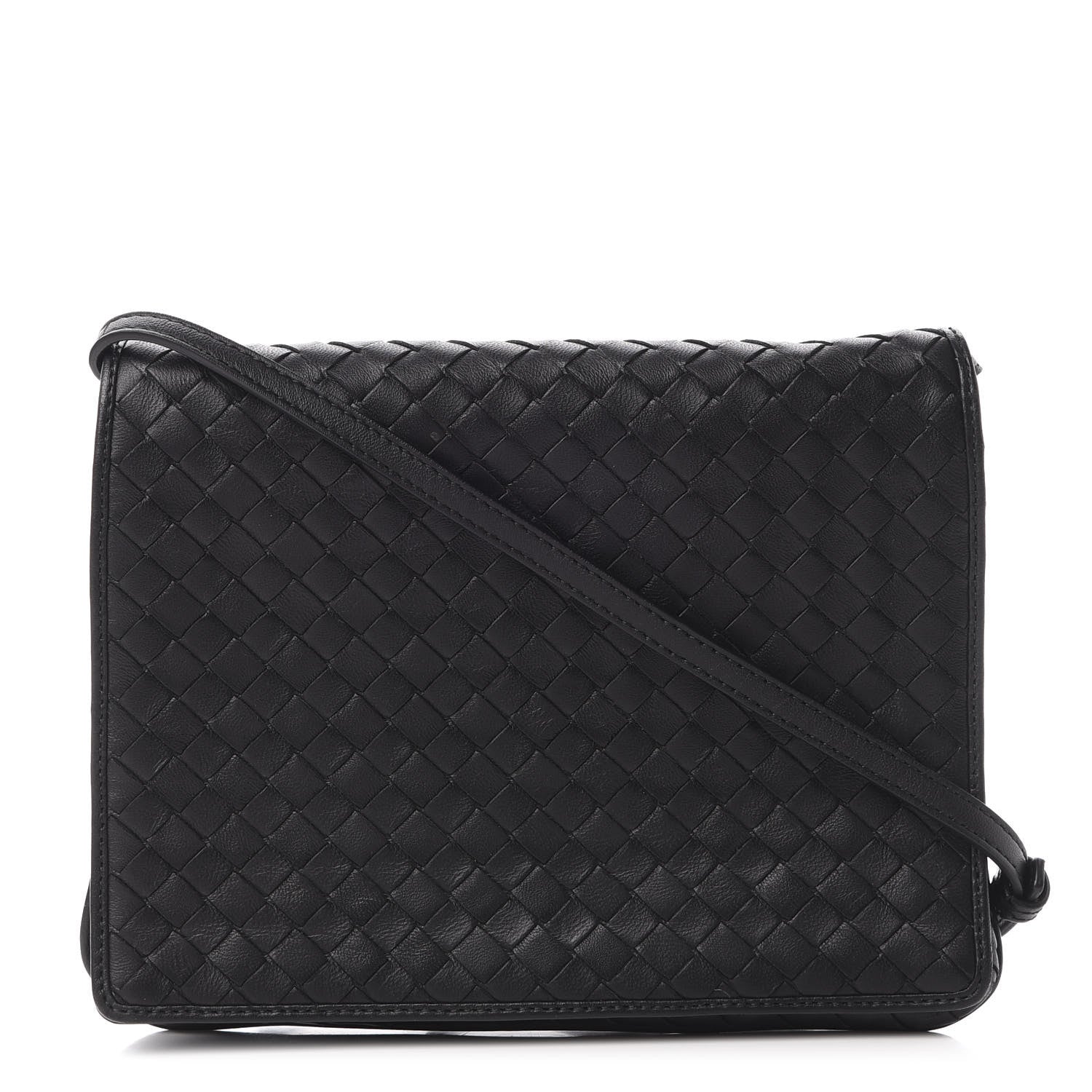 Bottega Veneta Nappa Intrecciato Flap Crossbody Black 1 of 11