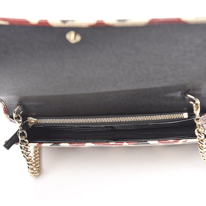 Gucci Patent Leopard Print Betty Chain Wallet Brick Red Black 5 of 12
