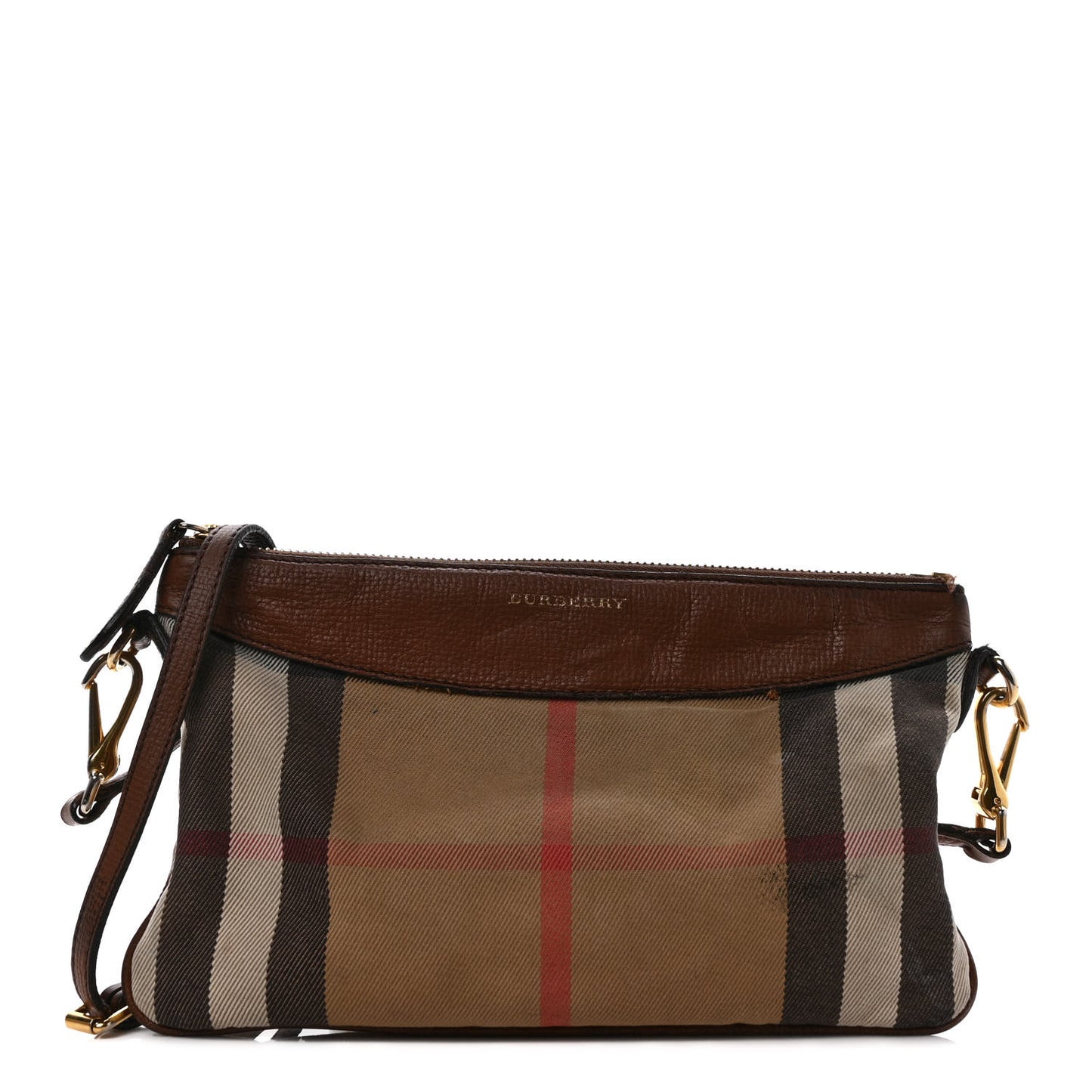 House Check Derby Peyton Crossbody Clutch Bag Tan