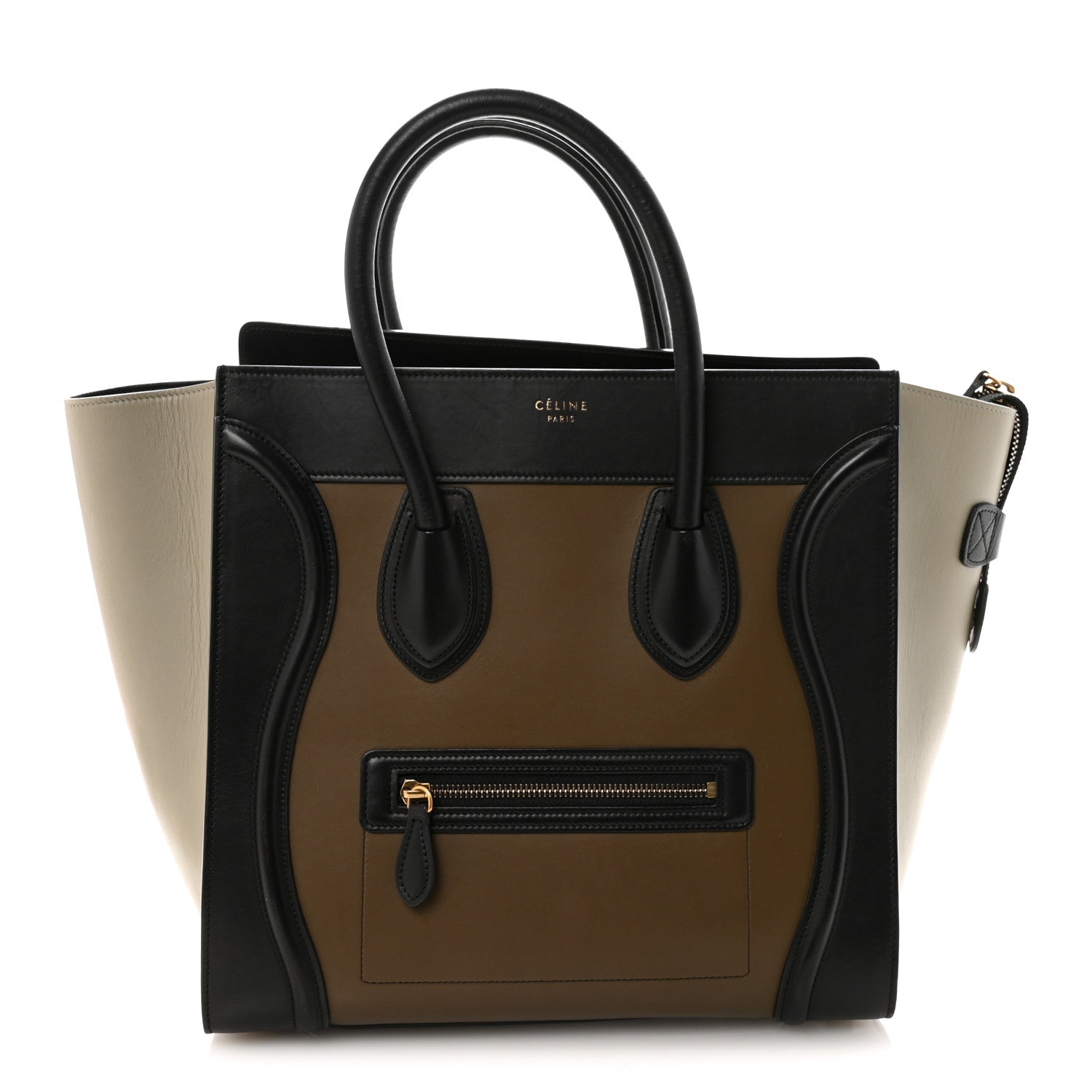 Celine Satin Calfskin Mini Tri-Color Luggage Dark Grey 1 of 9