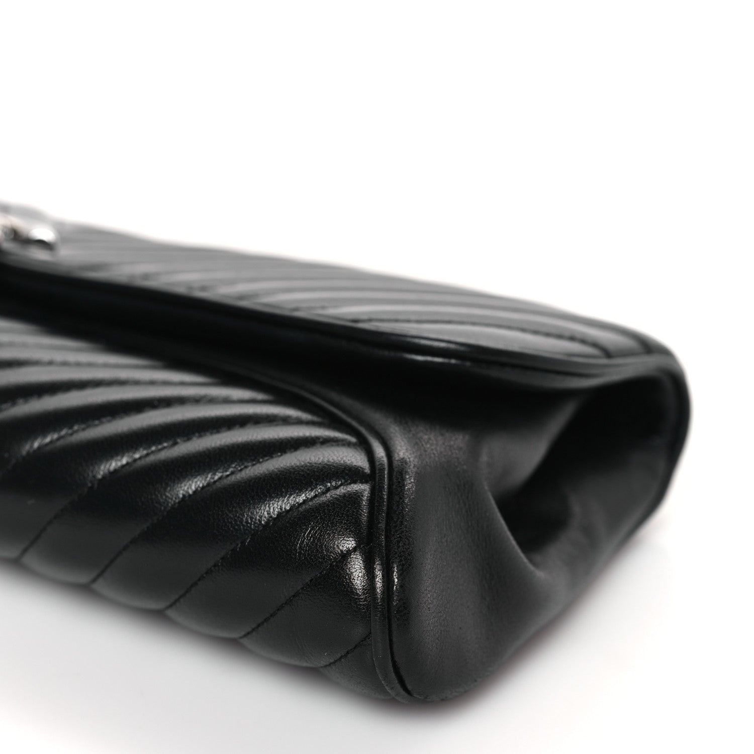 Chanel Lambskin Chevron Evening Clutch Black 9 of 10