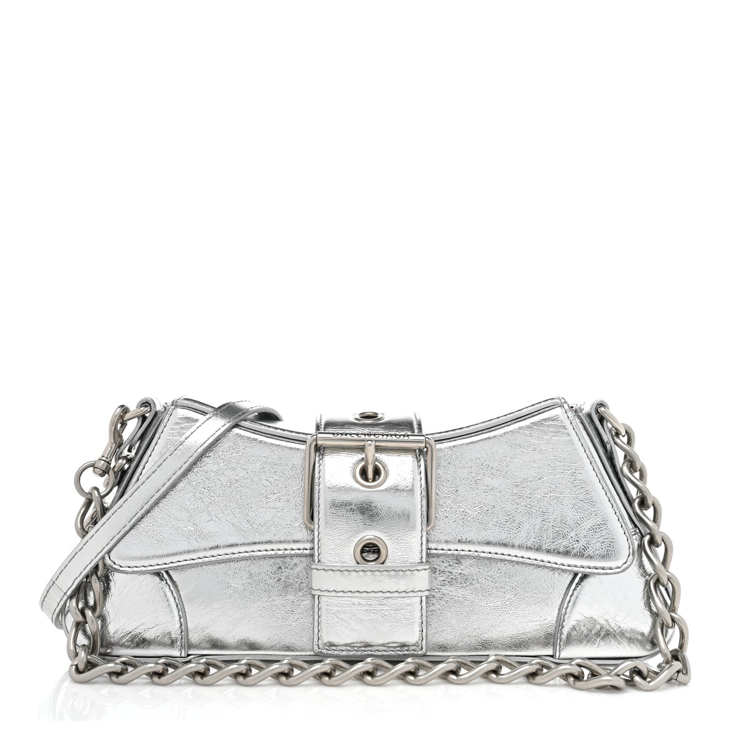 Smooth Metallic Calfskin Small Lindsay Shoulder Bag Silver