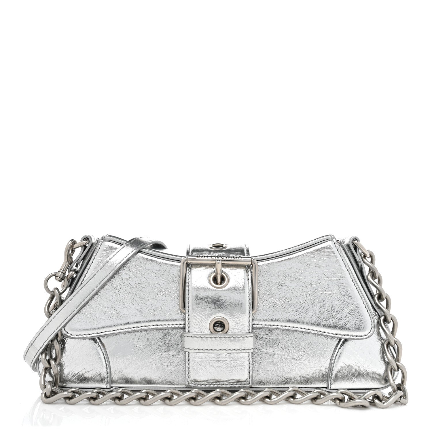 Balenciaga Smooth Metallic Calfskin Small Lindsay Shoulder Bag Silver 1 of 11