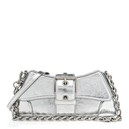 Balenciaga Smooth Metallic Calfskin Small Lindsay Shoulder Bag Silver 1 of 11