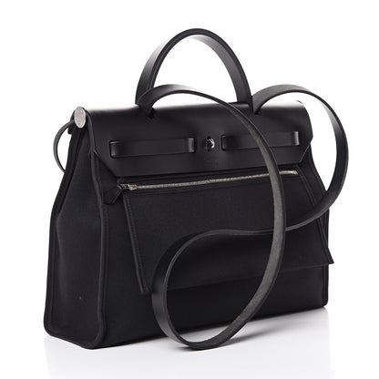 Hermes Military Toile Vache Hunter Herbag Zip PM 31 Black 3 of 12