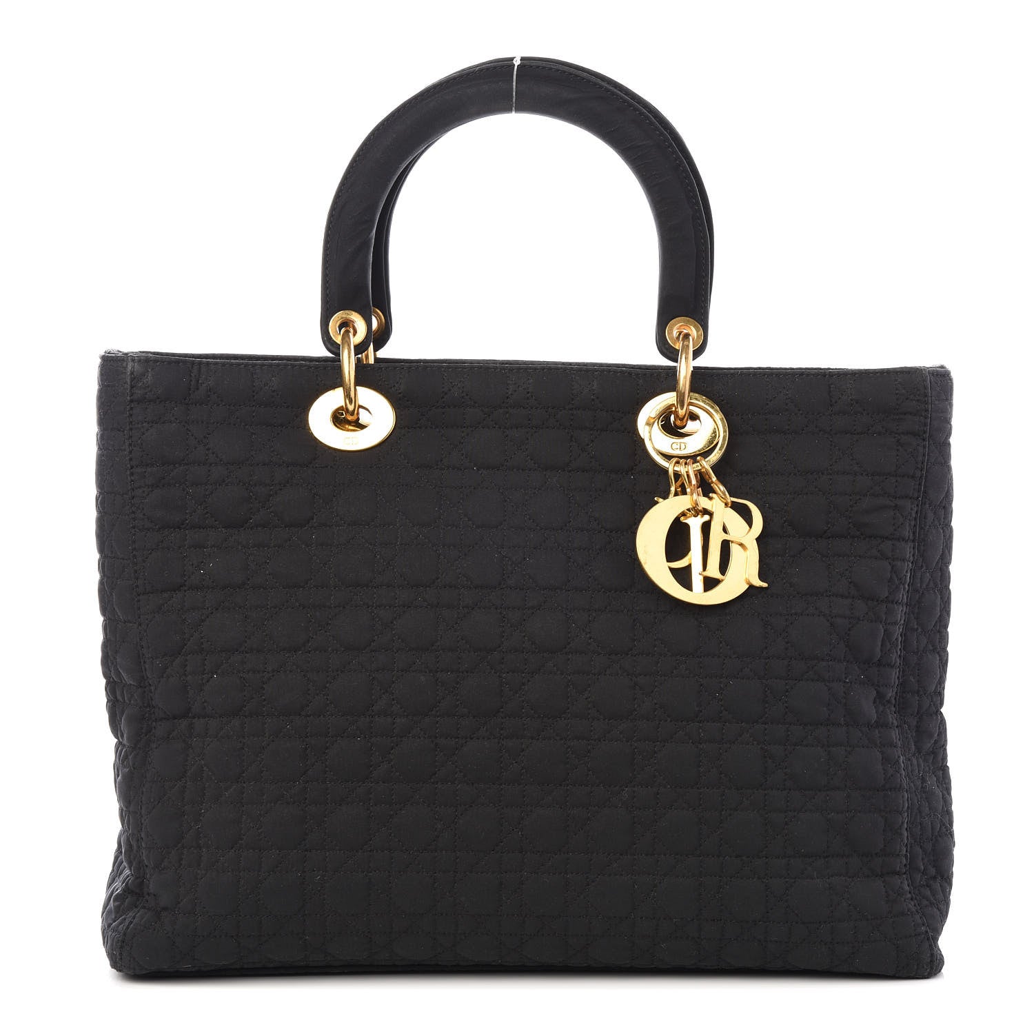 Christian Dior Nylon Cannage Large Lady Dior Black 1 of 8