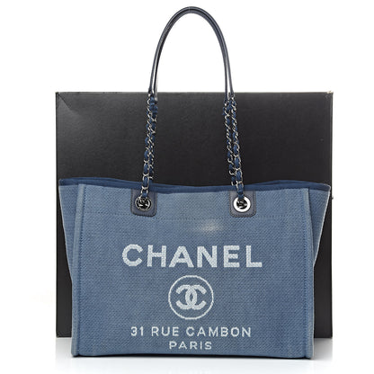 Chanel Canvas Small Deauville Tote Blue 15 of 15