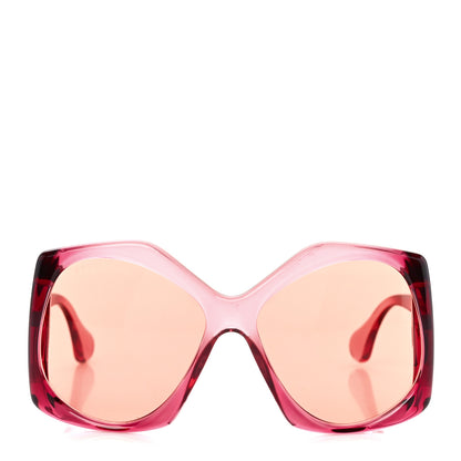Gucci Acetate Round Sunglasses GG0875S Burgundy Orange 2 of 9
