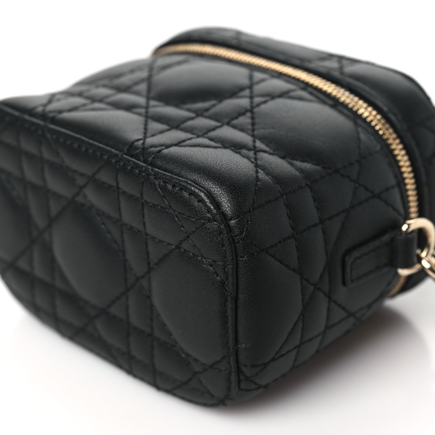 Christian Dior Lambskin Cannage Micro Lady Dior Vanity Case Black 9 of 9