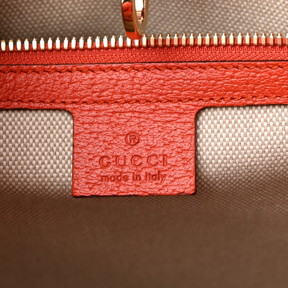 Gucci Fabric Embroidered Miami Striped Tote Bag Orange 6 of 11
