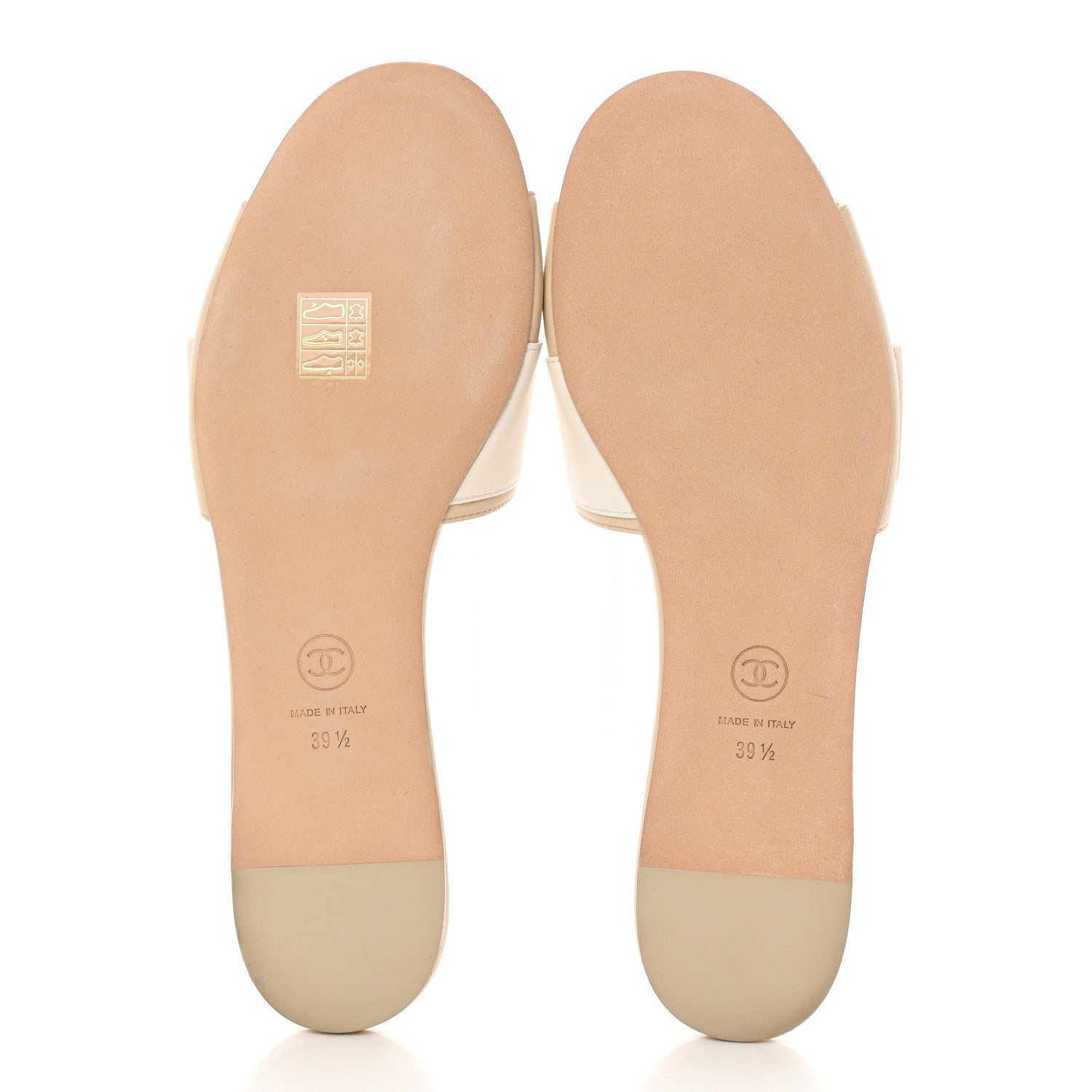 Chanel Lambskin Pearl Crystal CC Mules Sandals 39.5 Beige 5 of 11