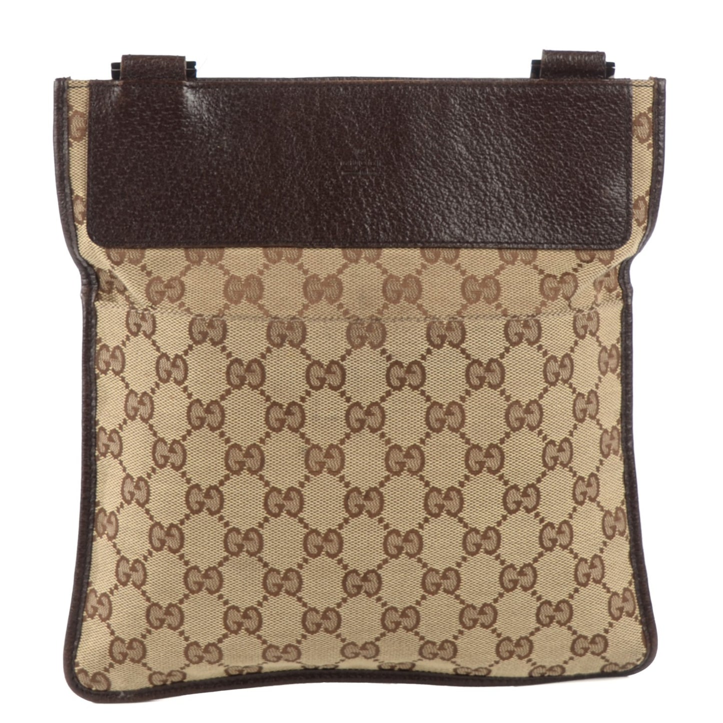 Monogram Flat Messenger Bag Dark Brown