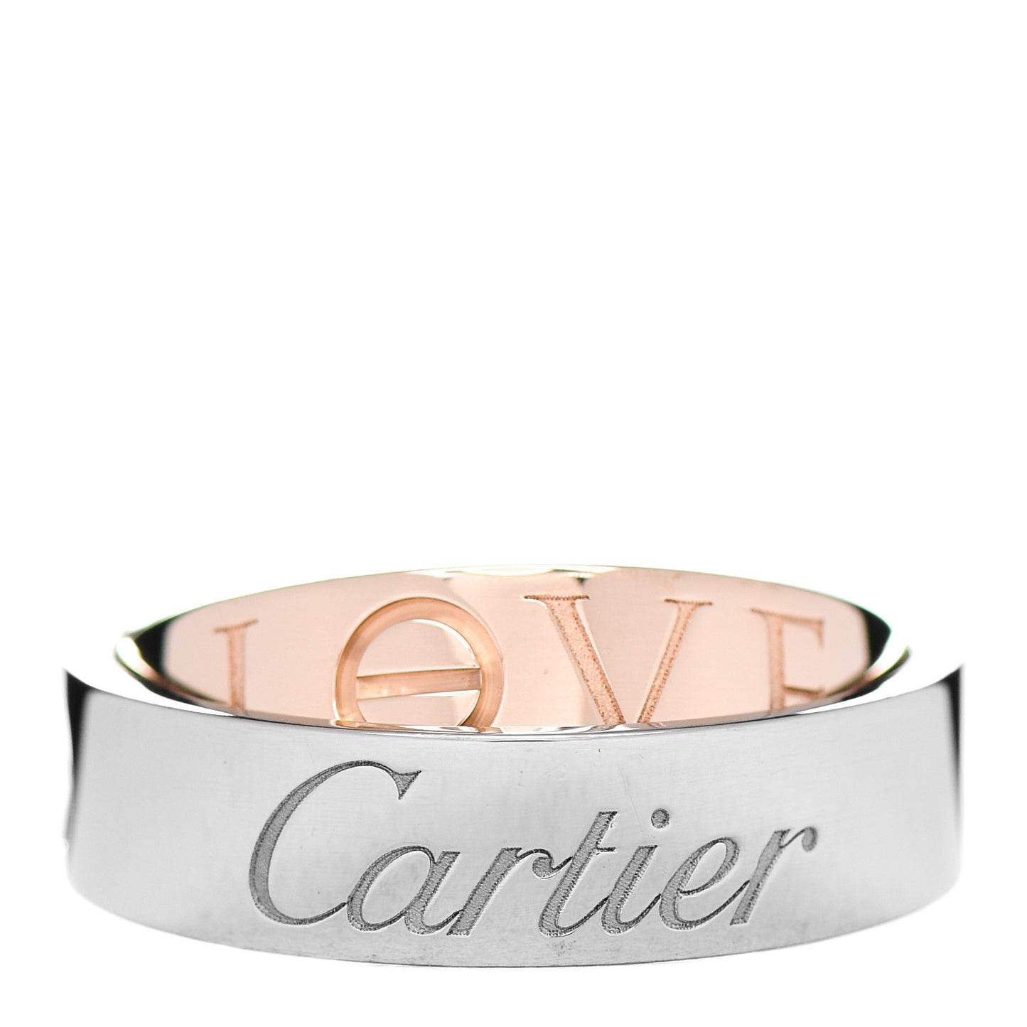 18K White Pink Gold 5.5mm Astro LOVE Ring 50 5.25