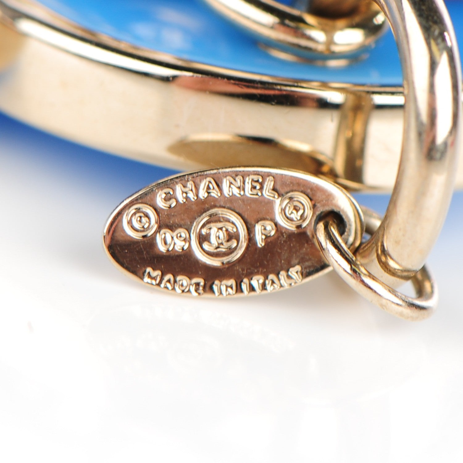Chanel Enamel Valentine Heart Key Chain Blue 3 of 3
