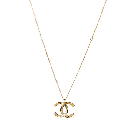 Chanel Metal CC Paris Button Necklace Gold 1 of 4