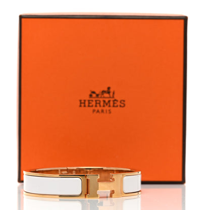Hermes Enamel Narrow Clic Clac H Bracelet GM White 5 of 5