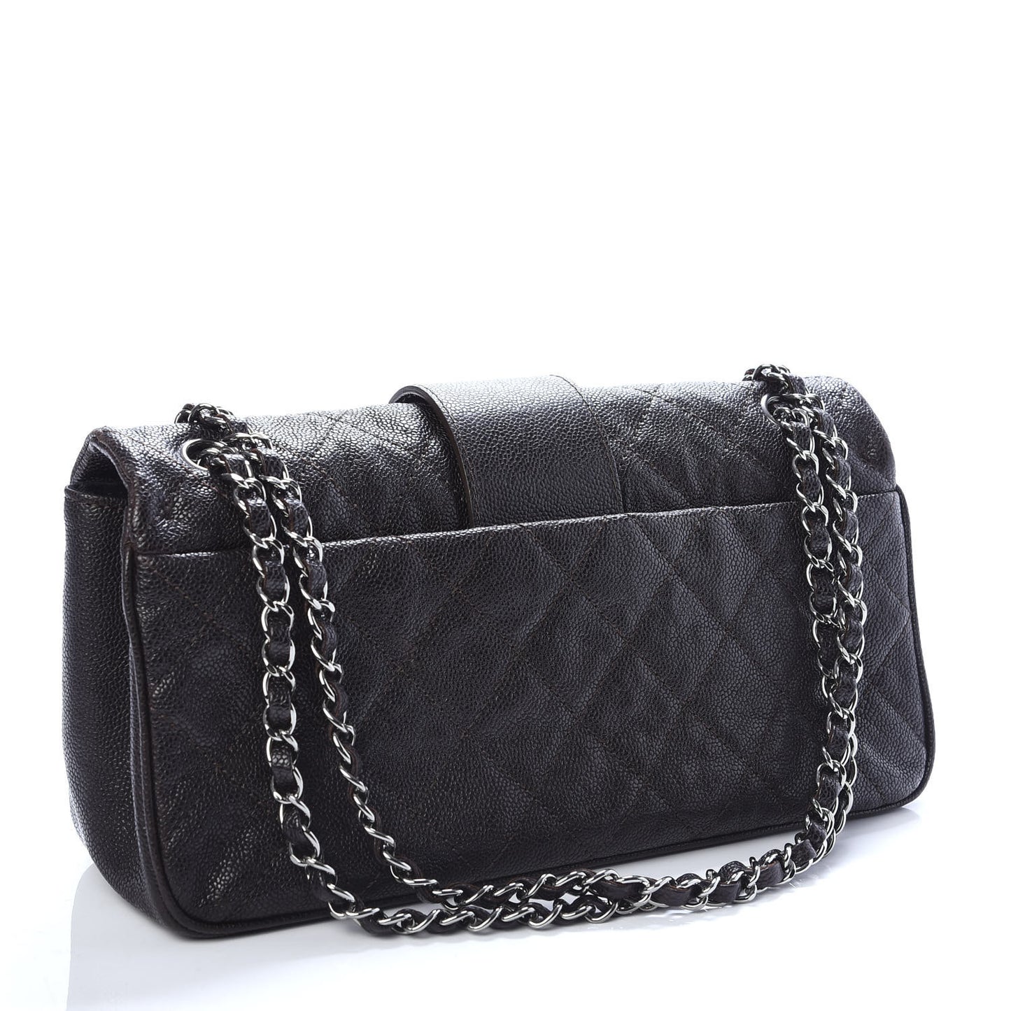 Caviar Quilted Jumbo Mademoiselle Flap Brown