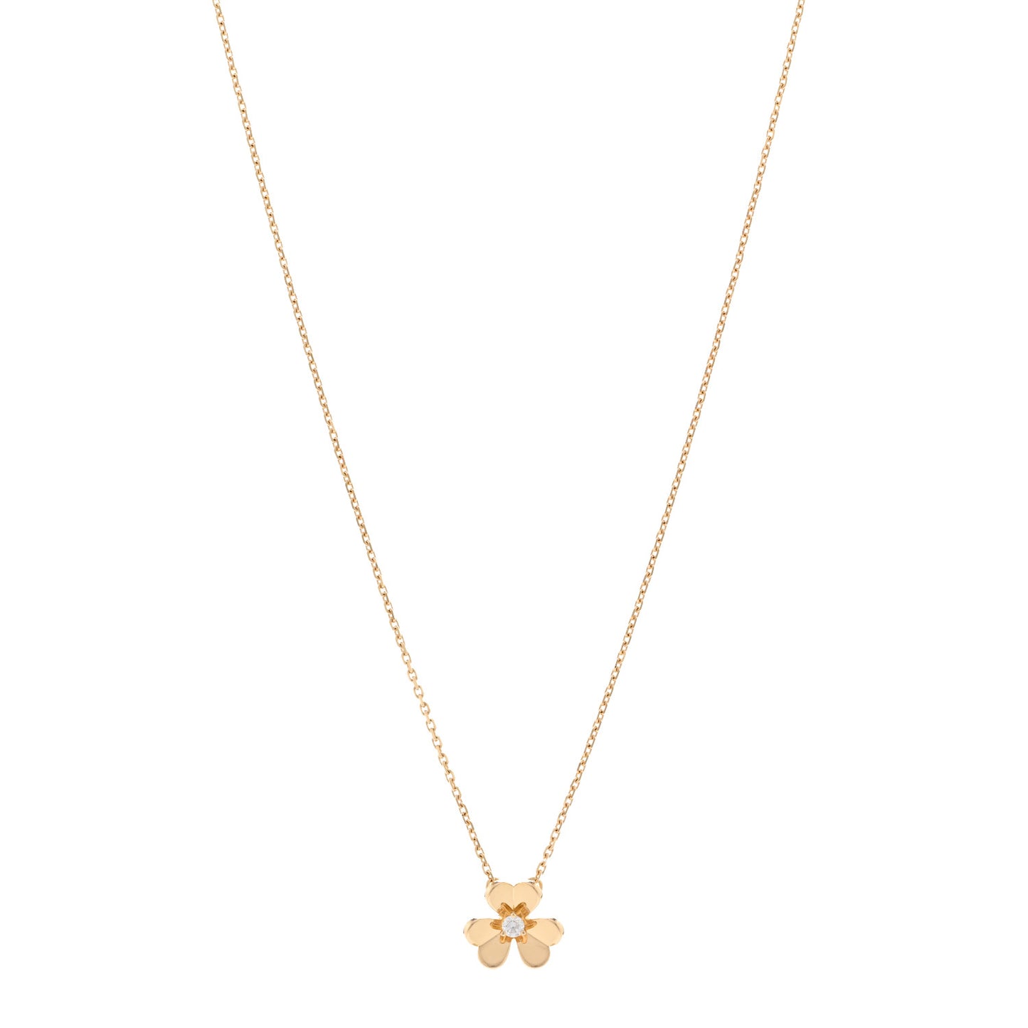 18K Yellow Gold Diamond Mini Frivole Pendant Necklace