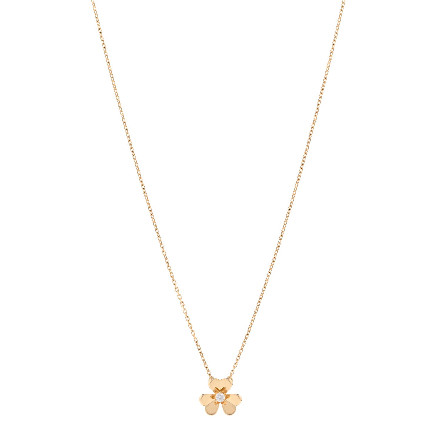 Van Cleef & Arpels 18K Yellow Gold Diamond Mini Frivole Pendant Necklace 1 of 5