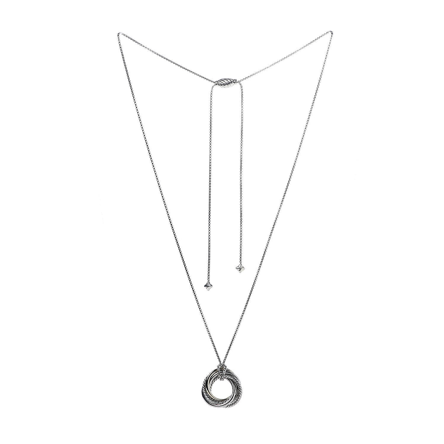 Sterling Silver 14K Yellow Gold Crossover Pendant Necklace