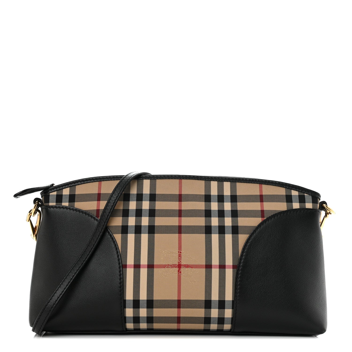 Burberry Horseferry Check Small Chichester Crossbody Clutch Bag Black 1 of 13