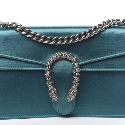 Gucci Satin Silk Crystal Small Dionysus Shoulder Bag Turchese Black Diamond 8 of 10
