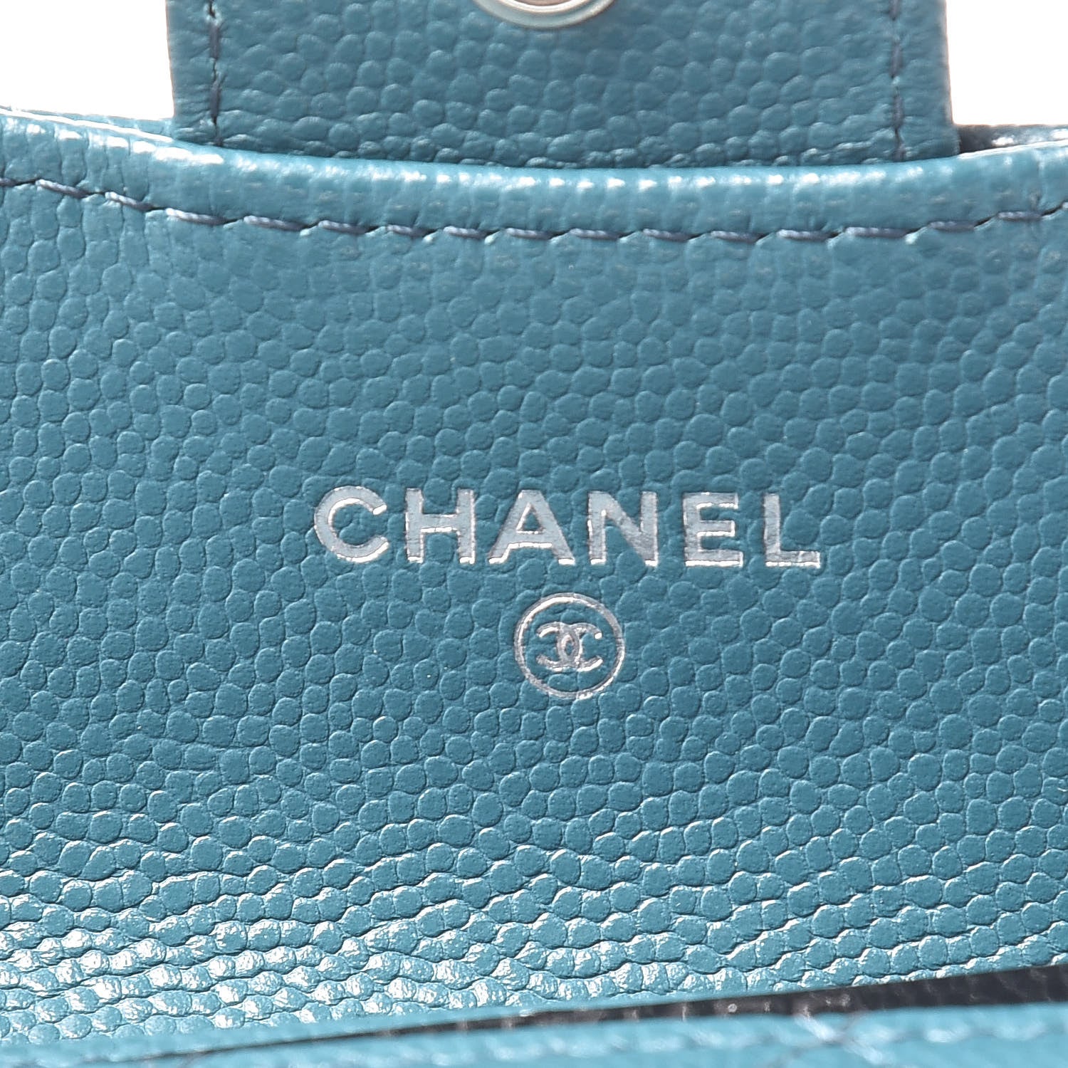 Chanel Caviar Quilted Flap Card Holder Dark Turquoise 6 of 10