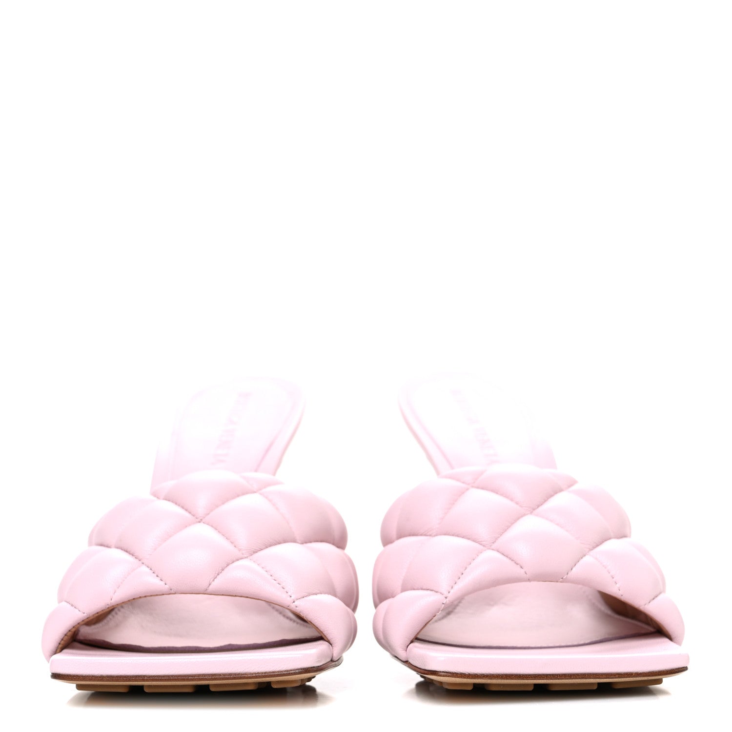 Bottega Veneta Nappa Matelasse Padded Mule Sandals 37.5 Cameo 3 of 10