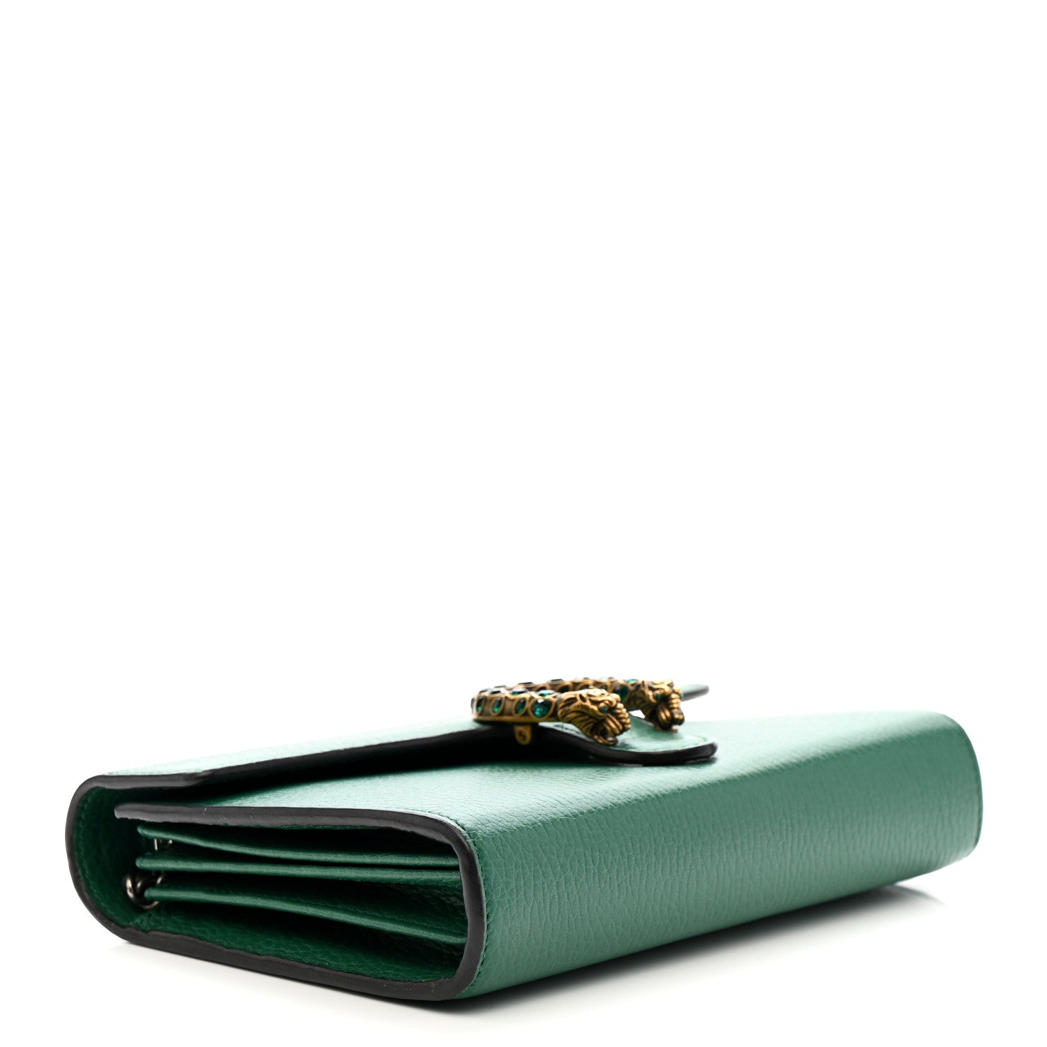 Gucci Calfskin Mini Dionysus Chain Wallet Emerald 4 of 11