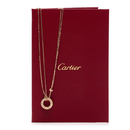 Cartier 18K Pink Gold 2 Diamond LOVE Necklace 5 of 5