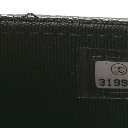 Chanel Caviar Quilted Crystal CC Large Gusset Flap Wallet Black 7 of 9