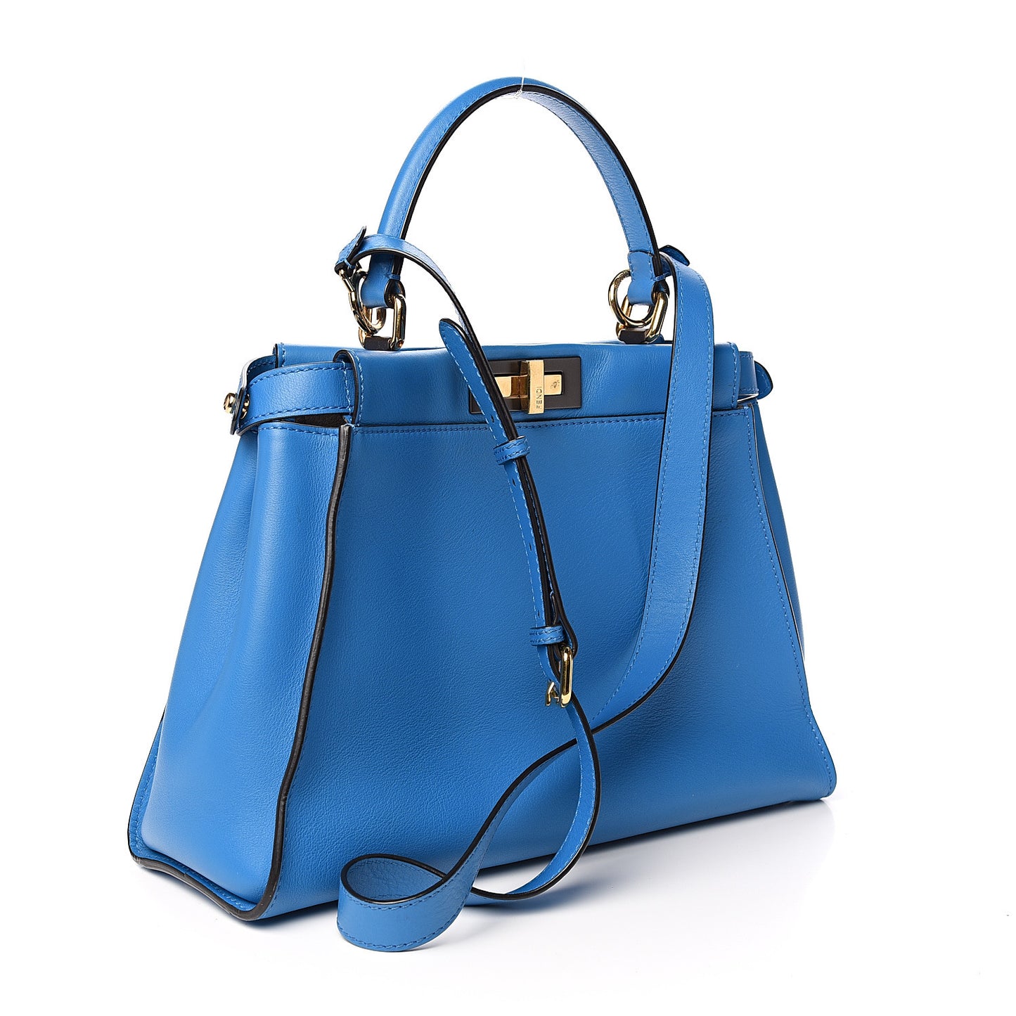 Vitello Seta Medium Peekaboo Iconic Satchel Blue Royal