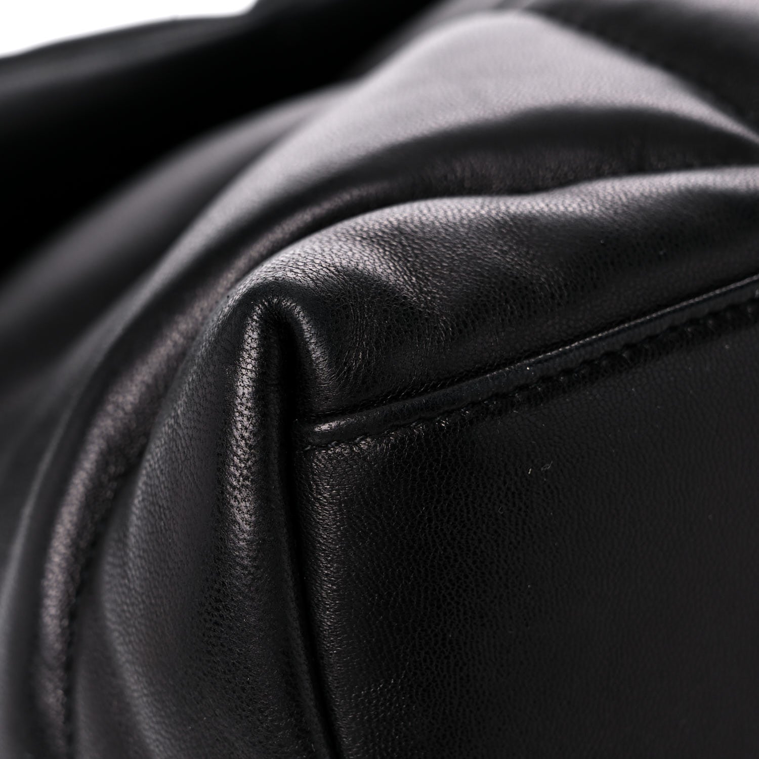 Saint Laurent Lambskin Quilted Medium Loulou Puffer Monogram Chain Satchel Black 11 of 15