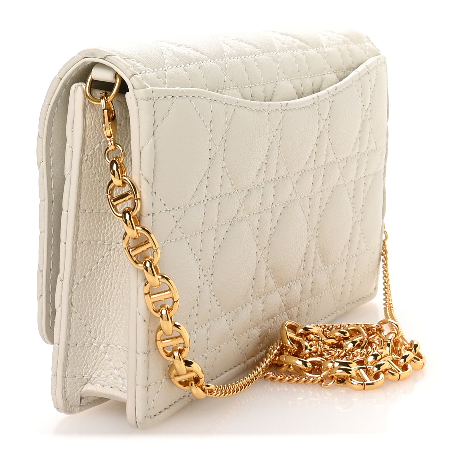 Christian Dior Supple Calfskin Caro Pouch with Chain Latte 3 of 11