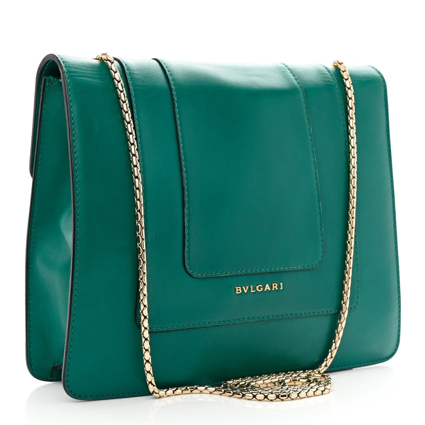 Calfskin Small Serpenti Forever Snake Strap Crossbody Bag Emerald Green
