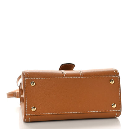 Delvaux Grained Rodeo Calfskin Surpique PM Brillant Satchel Vegetal Ivory 4 of 9