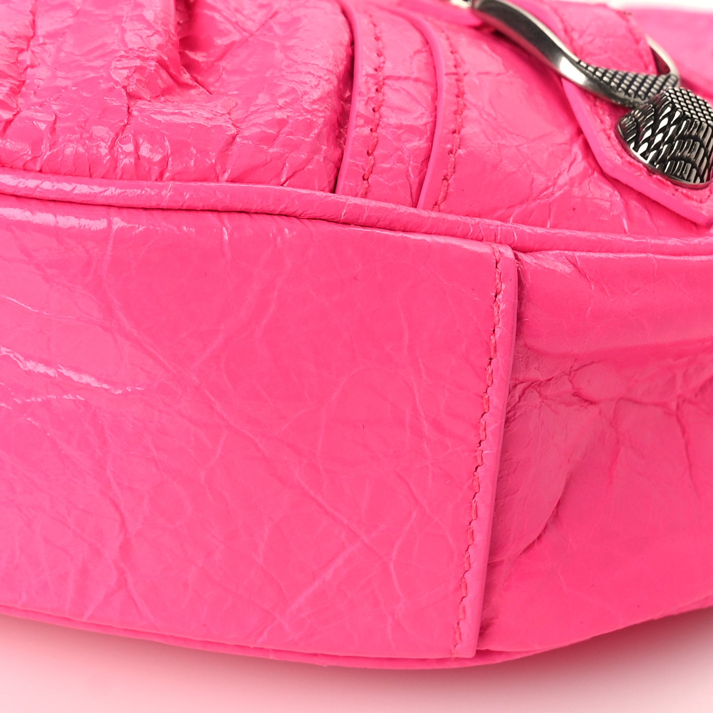 Agneau Arena Le Cagole Shoulder Bag XS Fluo Pink