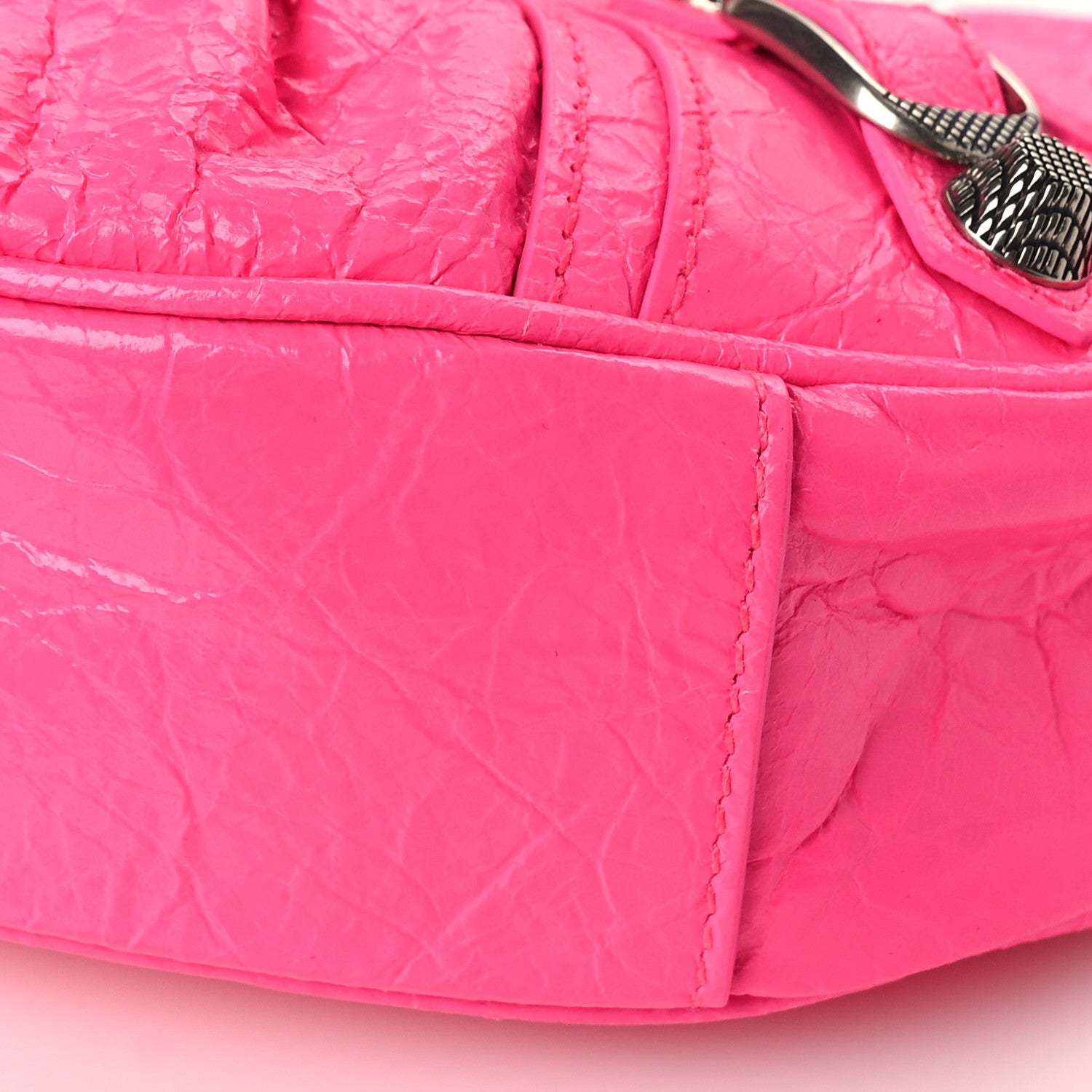 Balenciaga Agneau Arena Le Cagole Shoulder Bag XS Fluo Pink 8 of 8