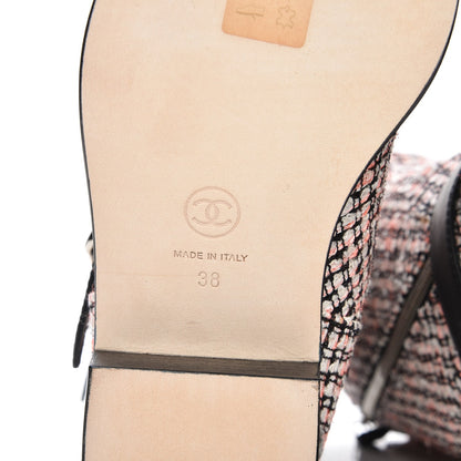 Chanel Tweed Calfskin Boots 38 Coral Black 6 of 7