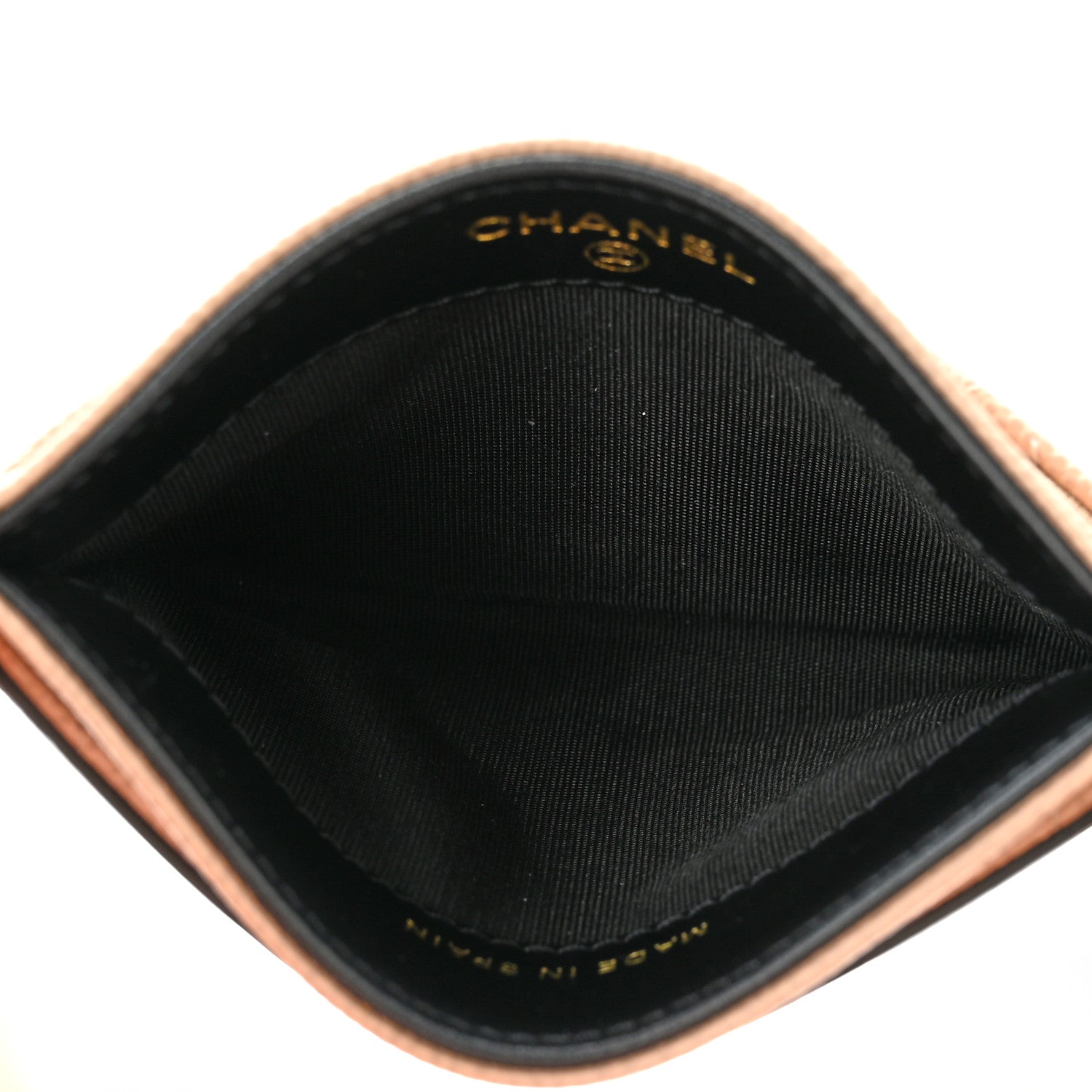 Chanel Caviar Quilted Filigree Card Holder Beige Black 5 of 9