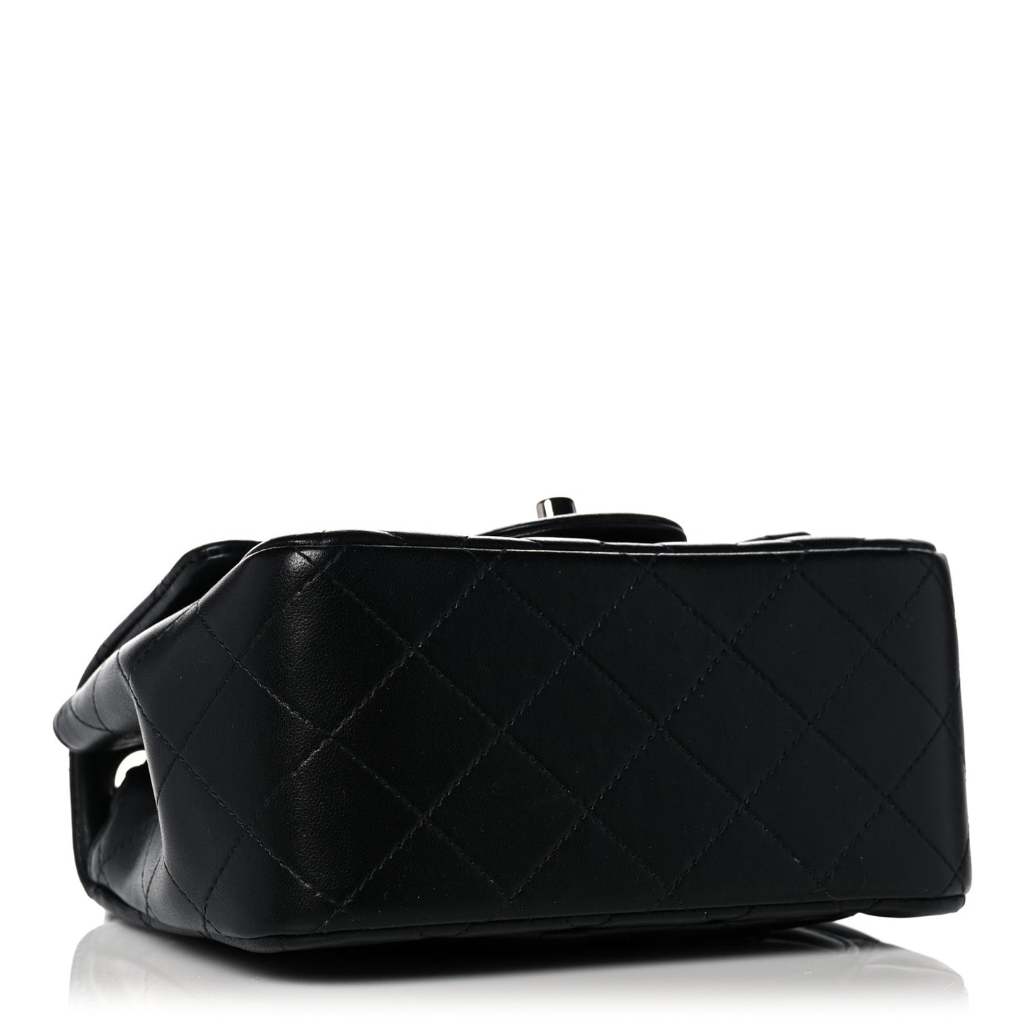 Lambskin Quilted Mini Square Flap Black