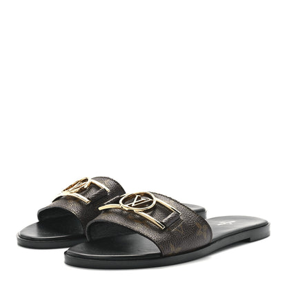 Louis Vuitton Patent Monogram Lock It Flat Mules 39 3 of 9