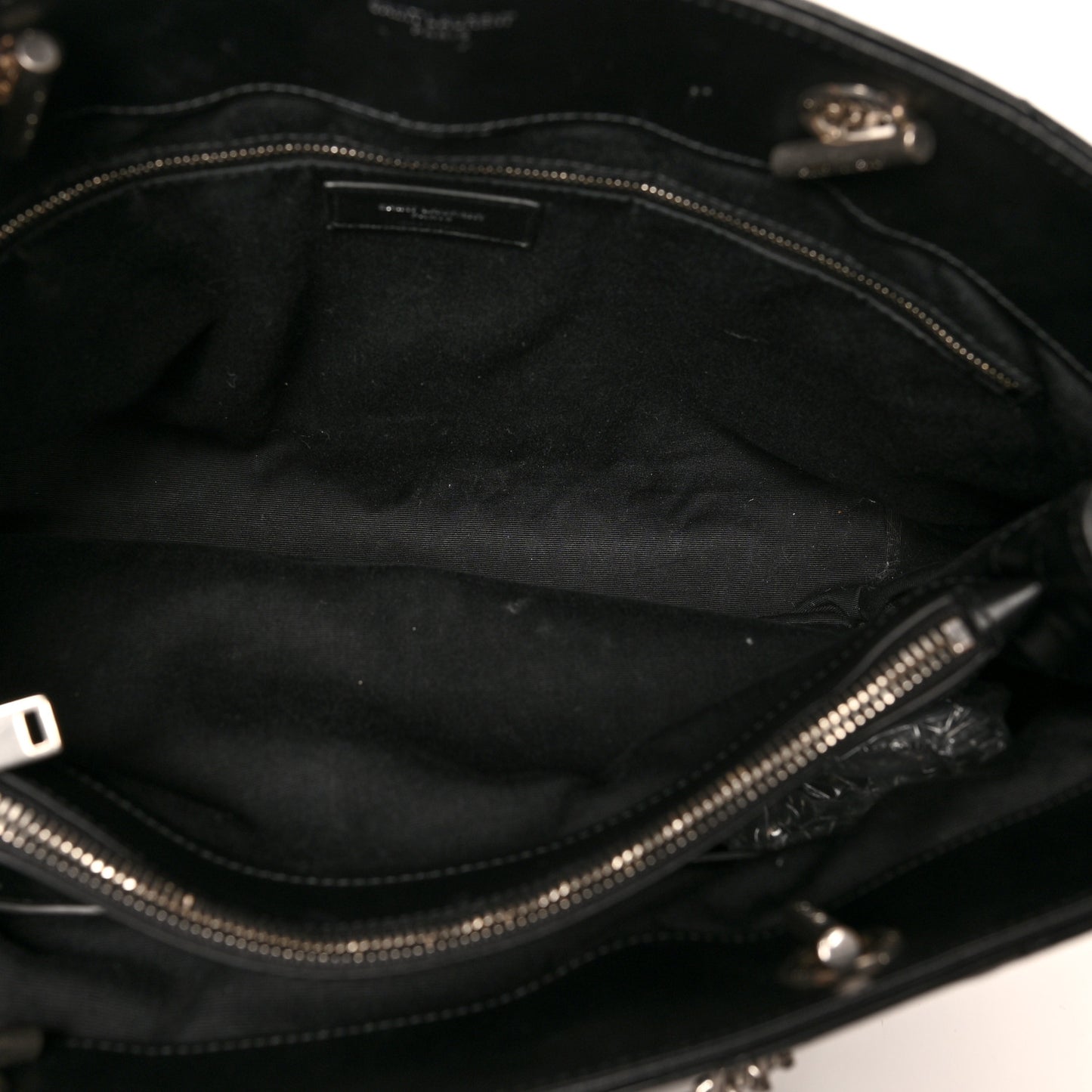 Calfskin Y Quilted Monogram Large Loulou Shopper Black