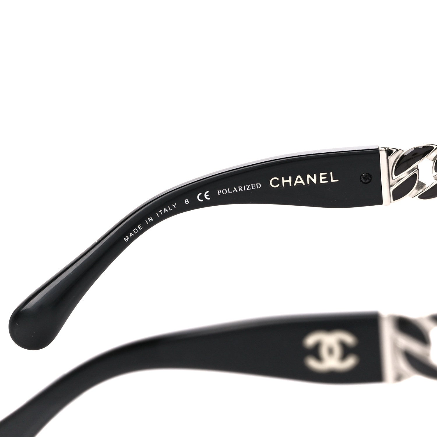 Chanel Acetate Metal Polarized Chain Square Sunglasses 5305 Black 6 of 8